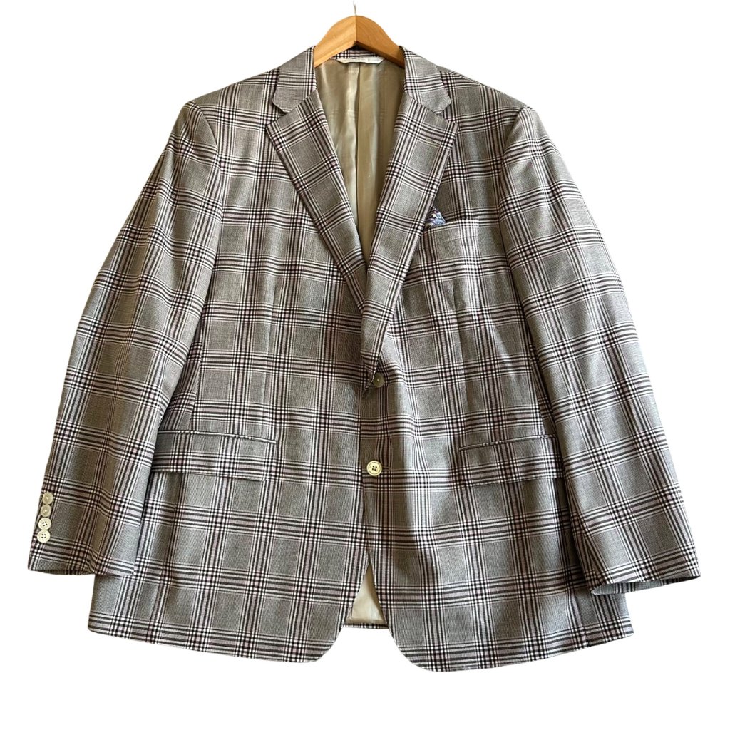 Ermenegildo Zegna Men's Sz Size 46r Plaid Wool & Silk Sports Coat Blazer Fabric